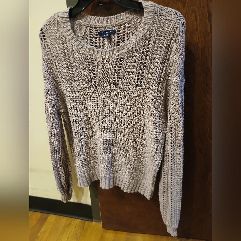 NWOT/ AMERICAN EAGLE lilac open knit sweater